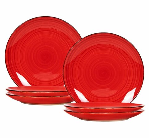 HIT Jídelní sada talířů 6 ks 27 cm červené RUBY RED HT-24326398