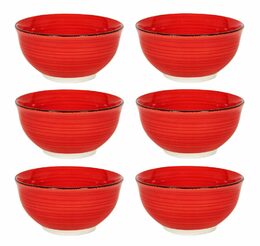 HIT Miska na polévku sada 6 ks 12 cm červená RUBY RED HT-24326402