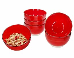 HIT Miska na polévku sada 6 ks 12 cm červená RUBY RED HT-24326402