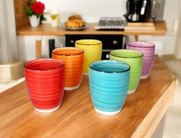 HIT Hrnky na kávu cappuccino sada 6 ks 350 ml COLOURS HT-24326762