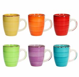 HIT Hrnky na kávu i čaj sada 6 ks 350 ml COLOURS HT-24326768