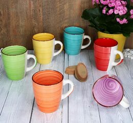 HIT Hrnky na kávu i čaj sada 6 ks 350 ml COLOURS HT-24326768