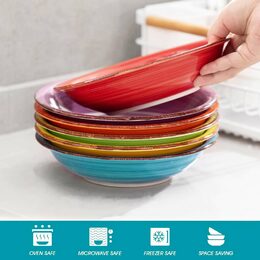HIT Talíře na polévku hluboké sada 6 ks 21 cm barevné COLOURS HT-24326792
