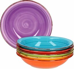 HIT Talíře na polévku hluboké sada 6 ks 21 cm barevné COLOURS HT-24326792