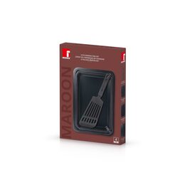 BERGNER Pekáč s nepřilnavým povrchem a naběračkou MAROON sada 3 ks BG-37248-RD