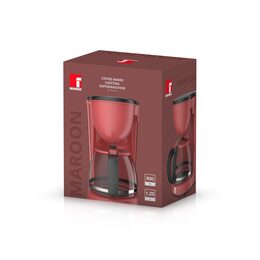 BERGNER Kávovar překapávač elektrický MAROON 600W 1.25L KAŠTANOVÁ BG BG-51046-RD