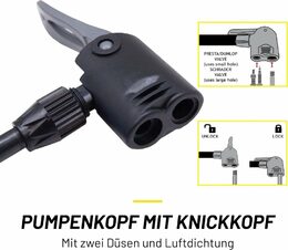 DUNLOP Podlahová pumpa na kolo i míče červená 180 PSI ED-257379