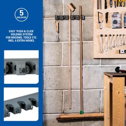 KINZO Držák na zeď na smetáky a košťata 40 cm antracit ED-247713