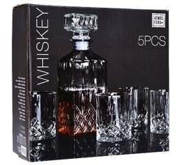 EXCELLENT Whiskey set karafa + sklenice sada 5 ks křišťálové sklo, 0,9L KO-CD1003190