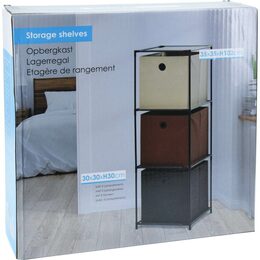 HOMESTYLING Úložný regál 3 patra s boxy textilní 102 cm KO-C80653210