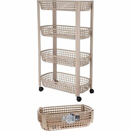 EXCELLENT Kuchyňský vozík 4patrový 79 cm béžová KO-019000010
