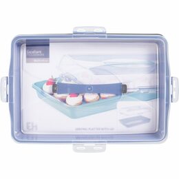 EXCELLENT Plastový servírovací tác s víkem 44 x 31 cm šedá KO-022000230seda