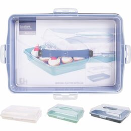 EXCELLENT Plastový servírovací tác s víkem 44 x 31 cm šedá KO-022000230seda