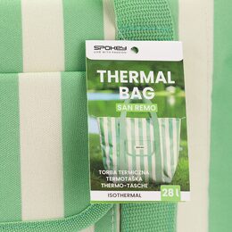Spokey SAN REMO Termotaška, 28 l, zelené pruhy