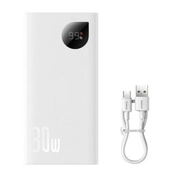 Power banka Baseus Adaman2 10000 mAh 30W 2xUSB/USB-C bílá