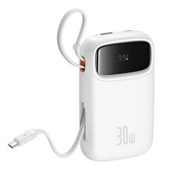 Power banka Baseus Qpow2 10000mAh 30W bílá s USB-C kabelem