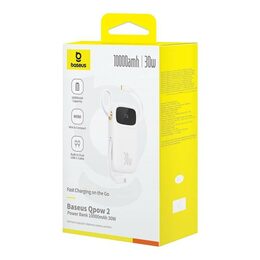 Power banka Baseus Qpow2 10000mAh 30W bílá s USB-C kabelem