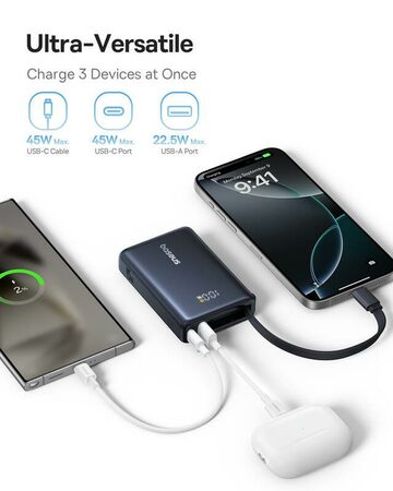 Powerbanka Baseus PicoGo 10000mAh, 45W, s kabelem USB-C černá