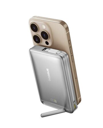 Powerbanka Baseus Nomos Qi2 10000mAh, 45W, s kabelem USB-C šedá