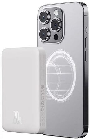 Bezdrátová powerbanka Baseus Magnetic Mini Air 10000mAh, 20W bílá