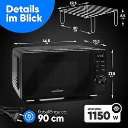 ProfiCook MWG 1278 mikrovlná trouba s grilem 20 L,skokeram.