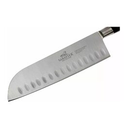 Kuchyňský nůž Lion Sabatier, 714780 Idéal Laiton, Santoku nůž, čepel 18 cm z
nerezové oceli, POM rukojeť, plně kovaný, mosazné nýty