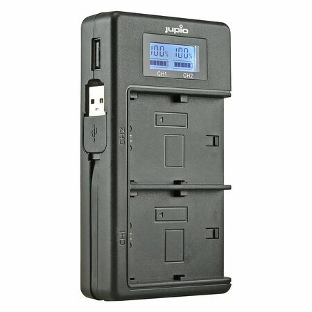 Nabíječka Jupio Jupio USB Dedicated Duo Charger LCD for Sony NP-FM50, NP-F550/F750/F970