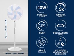 Beper P206VEN131 stojanový ventilátor s dálkovým ovládáním 45cm, 40W