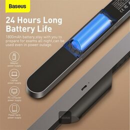 Nabíjecí magnetická stolní LED lampa Baseus s plynulým stmíváním šedá