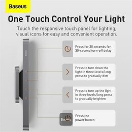 Nabíjecí magnetická stolní LED lampa Baseus s plynulým stmíváním šedá