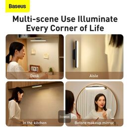 Nabíjecí magnetická stolní LED lampa Baseus s plynulým stmíváním šedá