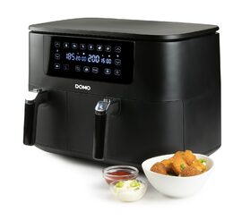 Dvojitá horkovzdušná fritéza 3+6 l - digitální - DOMO DO546FR, 2 850 W, 2 samost