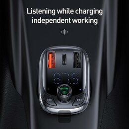 Bluetooth FM Transmiter Baseus S13 T-shaped černý