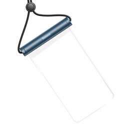 Vodotěsné pouzdro na telefon AquaGlide s cylindrickým posuvným zámkem transparentní (modré)
