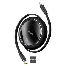 Navíjecí kabel Baseus Nomos USB-C/USB-C 1,5m 100W černý