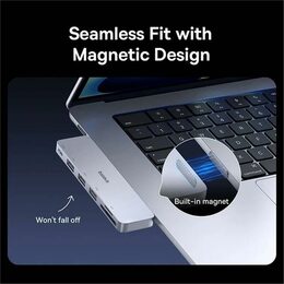 Dokovací stanice 6v1 Baseus Ultra Joy 1xUSB-C, 3xUSB, SD/microSD slot šedá