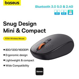 Bezdrátová myš Baseus F01B Tri-mode šedá