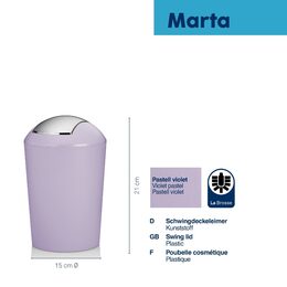 KELA Odpadkový koš Marta plast, fialová 21x15 cm KL-24548