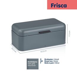 KELA Chlebník Frisca kov, šedá 42,5x22,5x17,5 cm KL-12840
