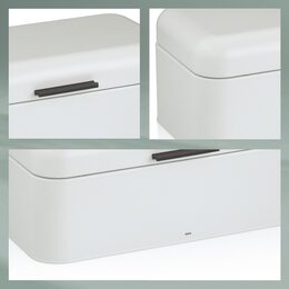 KELA Chlebník Frisca kov, bílá 42,5x22,5x17,5 cm KL-12839