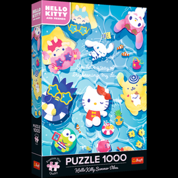 Puzzle Premium Plus: Letní vibrace Hello Kitty 1000 dílků 48x68,3cm v krabici 27x40x6cm