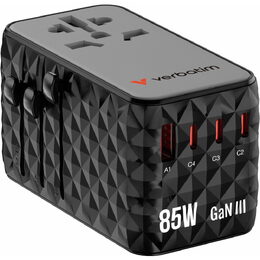 GaN III adapt. 85W 4xUSB-C+1xUSB-A VERBA