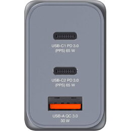 GaN adapt.2xUSB-C 65W/USB-A 3.0 VERBATIM