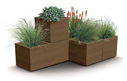 Květináč Prosperplast MADERA SQUARE eco wood 28,8 cm bílý eco