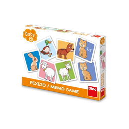 Pexeso Domácí zvířátka 24 kartiček společenská hra v krabici 27x19x4cm 2+
