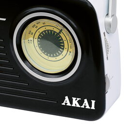 Rádio AKAI, APR-11 BLACK, retro, AM/FM rádio, USB, SD karta, 1,5 W
