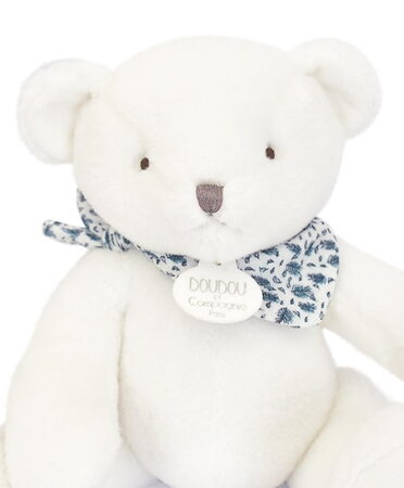 Doudou Plyšový medvídek bílý 25 cm