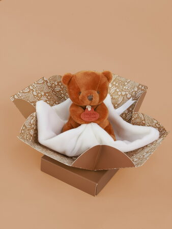 Doudou Můj malý medvídek 10 cm oranžový