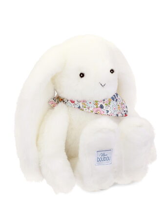 Doudou Plyšový králíček s šátkem bílý 35 cm