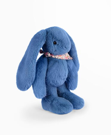 Doudou Plyšový králíček s šátkem modrý 35 cm